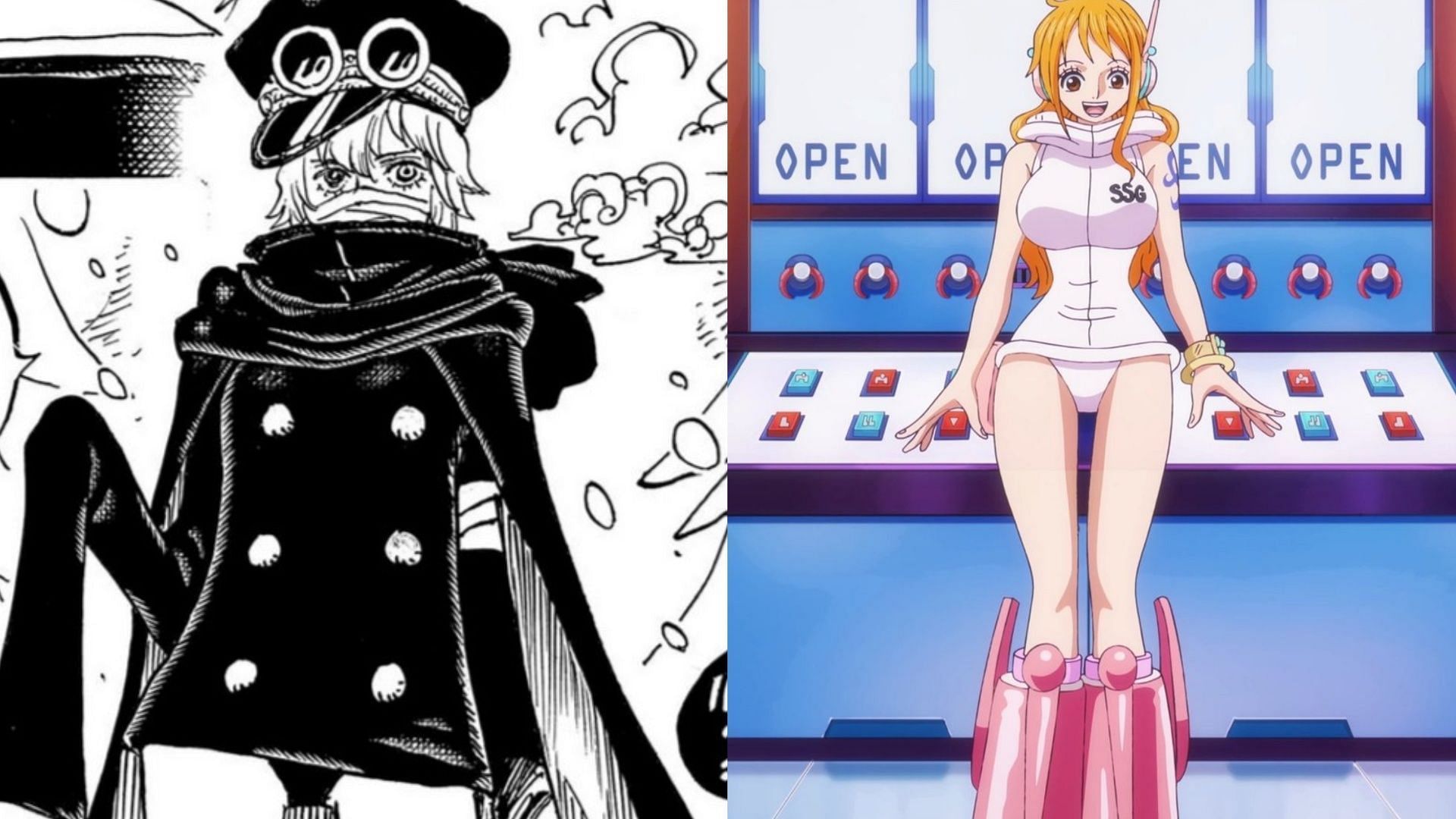 Gunko from the manga and Nami from the Egghead Arc (Images via Shueisha and Toei Animation)